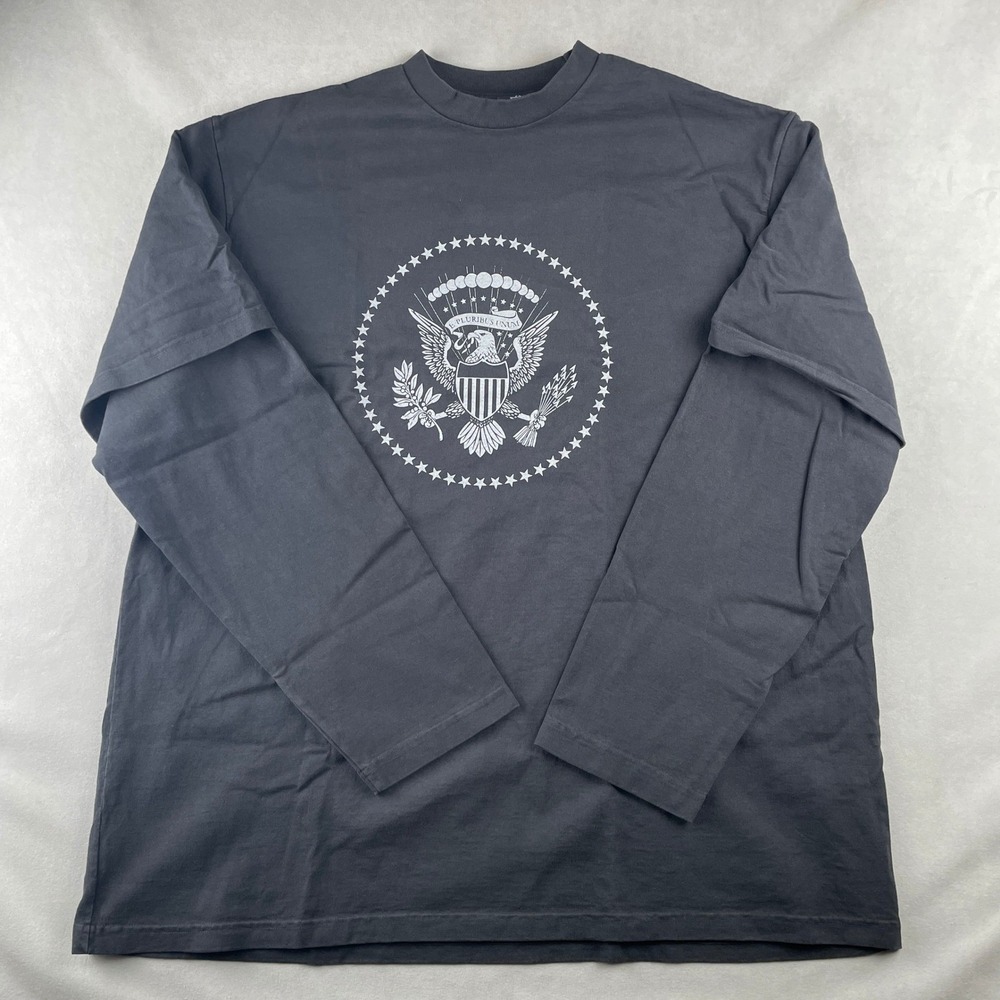 Kanye West Donda Balenciaga Presidential 2 Layer L/S Shirt Men‎ L Black USA Made